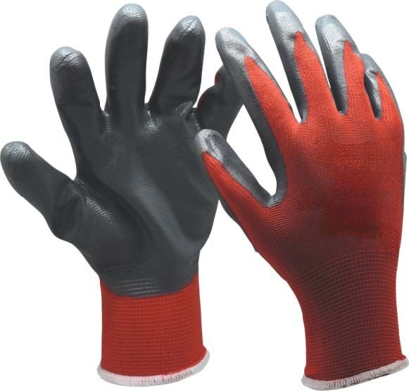 Перчатки защитные от минимальных рисков, покрыты нитрилом, Red Nitrile, р. 9, WUMAX 1899403109