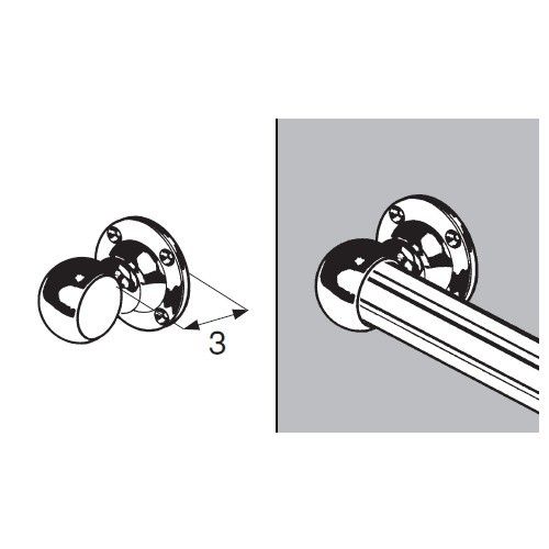 Держатель дистанционный концевой трубы d25, 993, черный AKS 113969