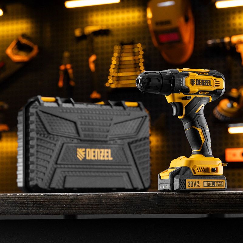 Дрель-шуруповерт аккумуляторная CDQ-20, Li-Ion, 20 В Denzel 26118