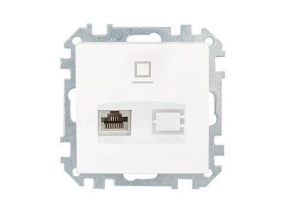 Розетка 1-ая компьютерная (скрытая) белая, Стиль, Bylectrica РК18-007