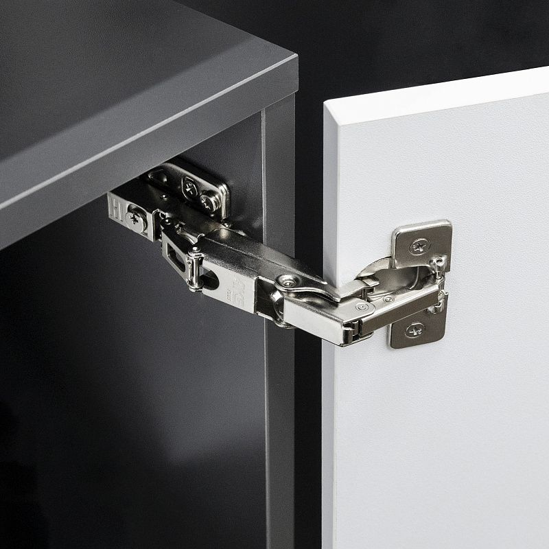 Петля 165° накладная с доводчиком 45мм h0 clip-on 3D (саморезы, заглушки) AKS PLUS 65556