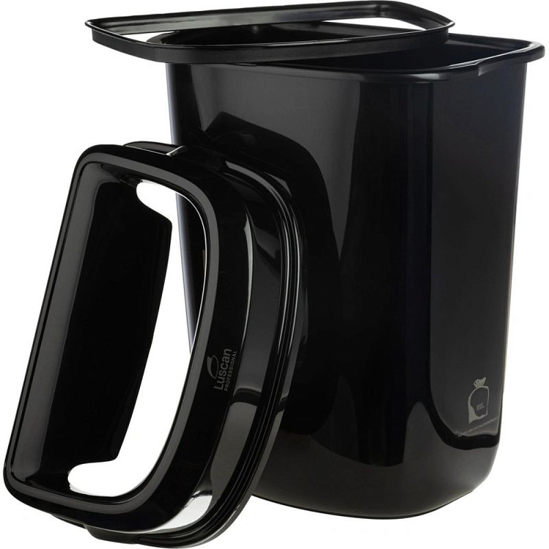 Корзина для мусора Luscan Prof Etalon, 32 л, с крышкой, черный