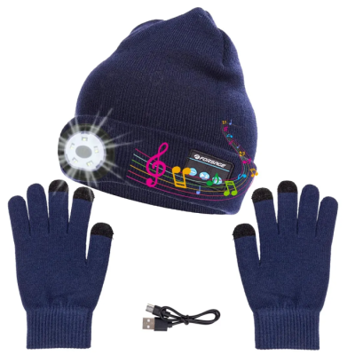 Шапка 20х22 см, перчатки, темно-синий Forsage F-222(Dark Blue)