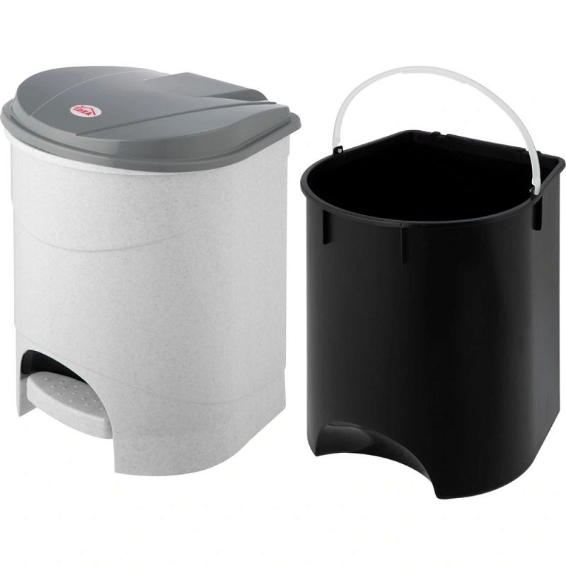 Урна для мусора IDEA 19л, пластик, с педалью, мрамор