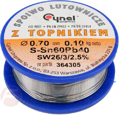 Припой для пайки Sn60Pb40, 0,7 мм/100г Cynel 76806