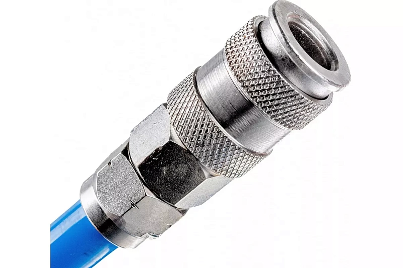 Пневмошланг витой полиуретановый 6,5х10 мм, 12 м, с разъемами AirBoss PUR-1012M