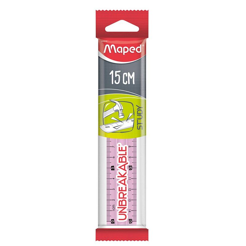Линейка Maped "Unbreakable", 15 см, ассорти