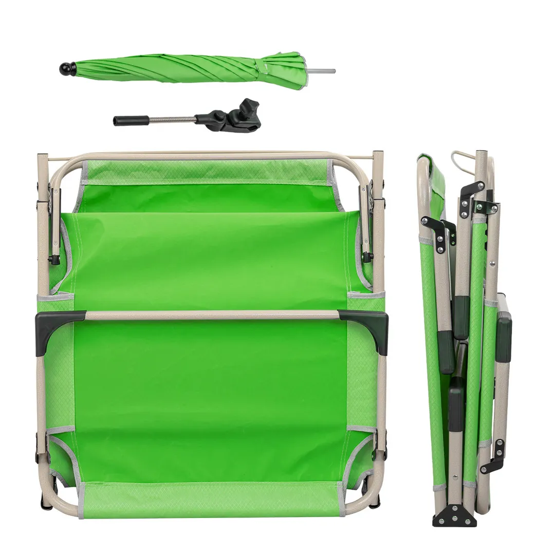 Шезлонг с зонтиком ISMA ISMA-FG-HY-8007Z(зеленый)