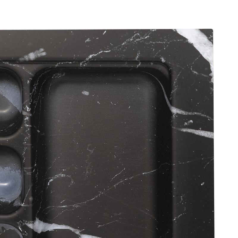Лоток для столовых приборов 600 MARBLE 540*430, черно-серый мрамор AKS 117571