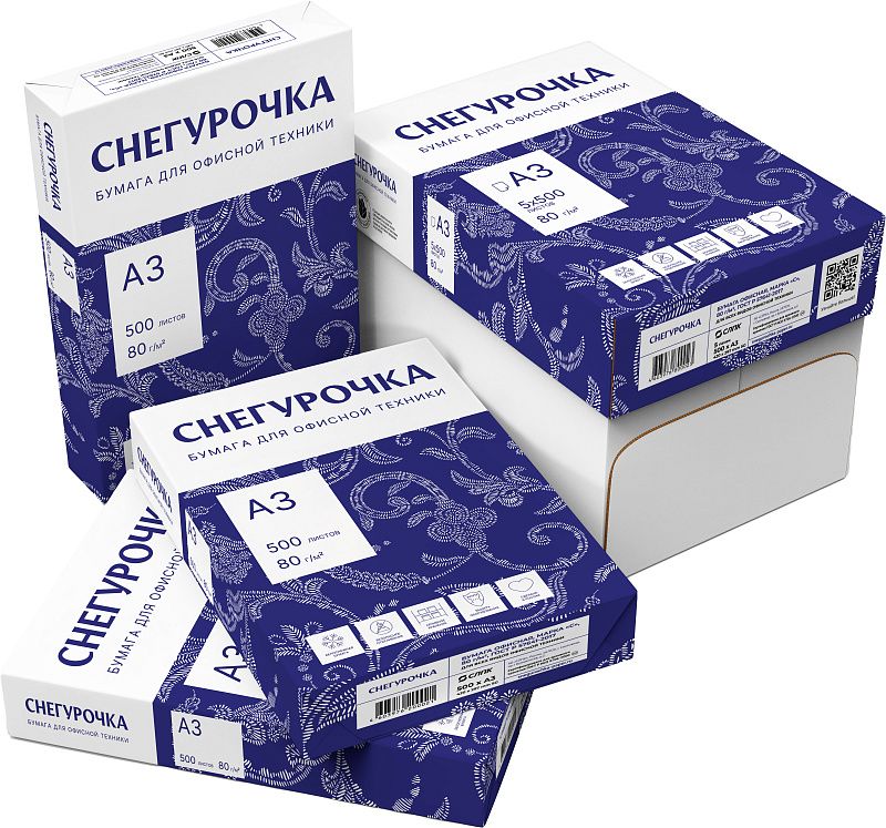 Бумага "Снегурочка", А3, 500 листов, 80 г/м2