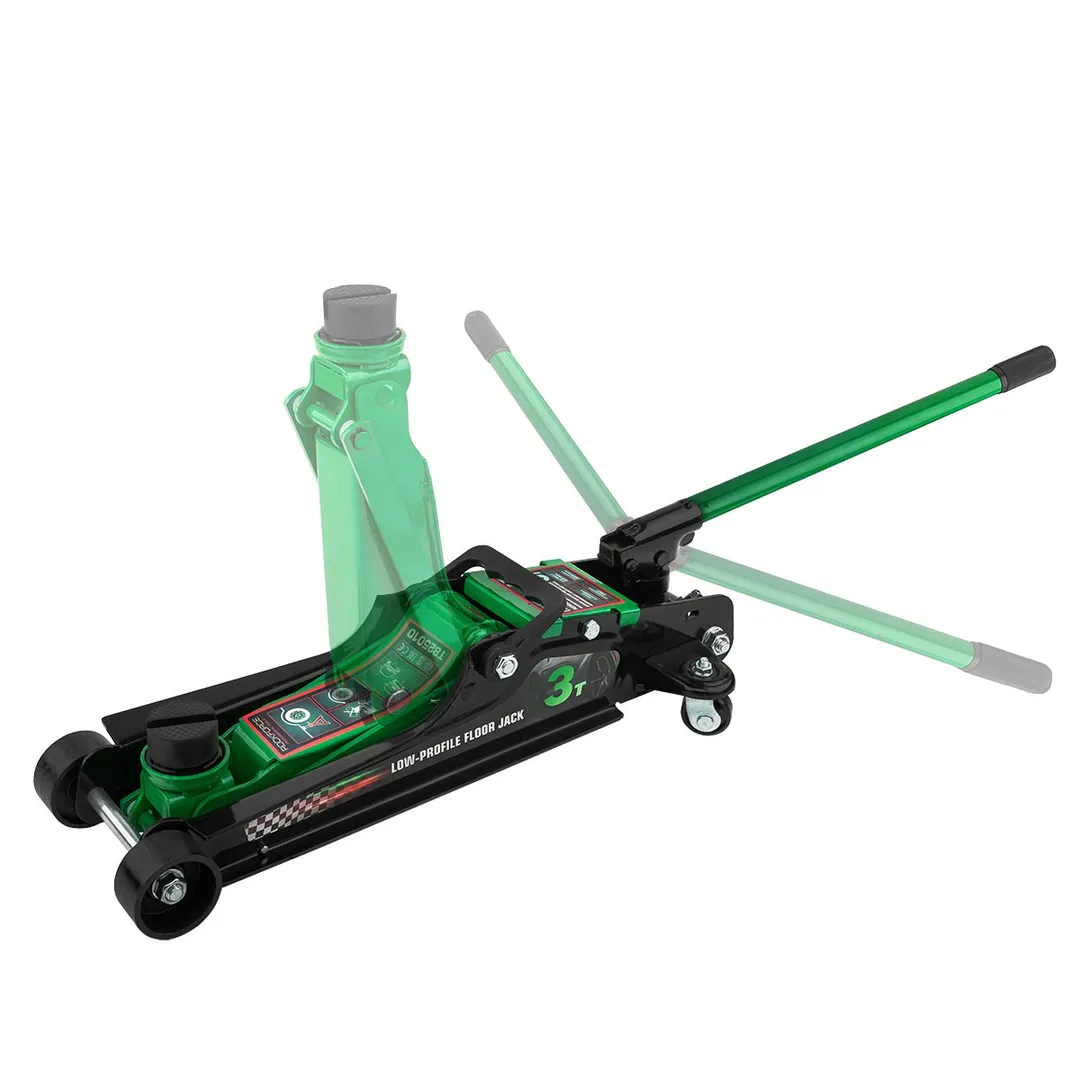 Домкрат подкатной гидравлический 3 т, 85-385 мм, низкопрофильный с поворотной ручкой RockForce RF-T825010+1