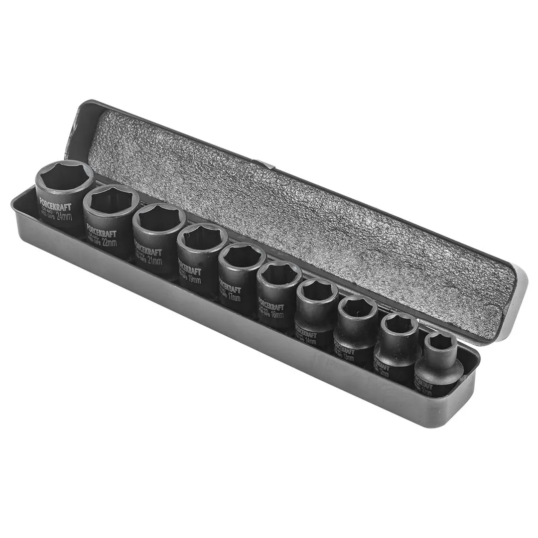 Набор головок ударных 10 пр. 1/2" 6-гр. 10-24 мм ForceKraft FK-4109-5MPB