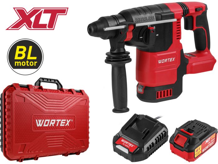 Аккум. перфоратор CRH 1822 в чем. XLT SET, бесщет., 18 В, 2.6 Дж, 26 мм, 1х4 А*ч WORTEX 1334921