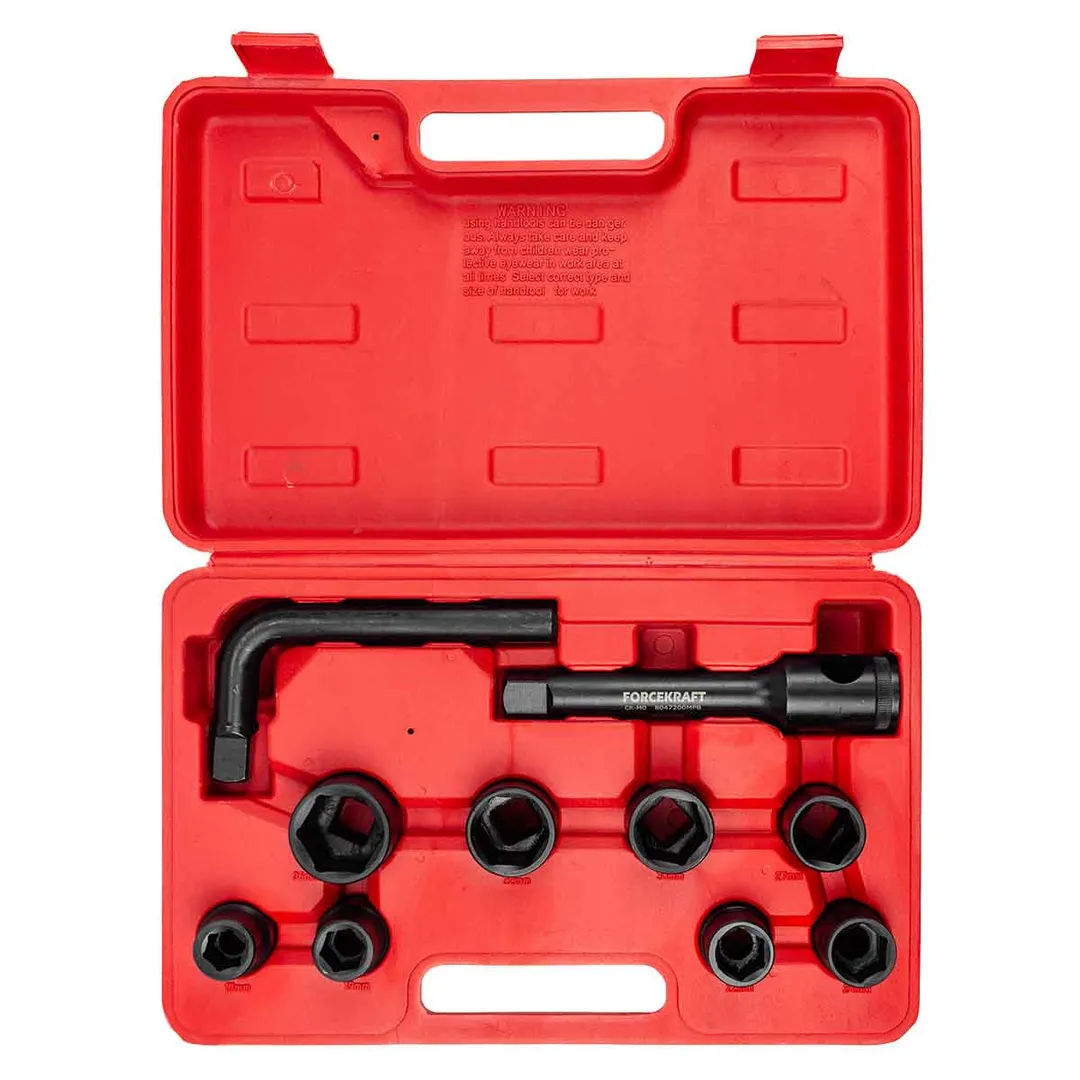 Набор ударных головок 10 пр. 3/4'' 6-гр. 17-36 мм ForceKraft FK-6104-5MPB