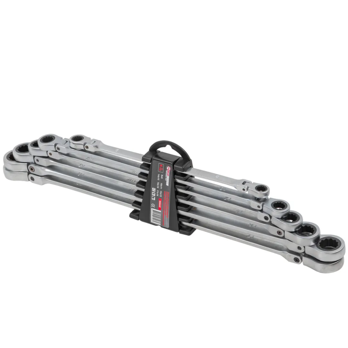 Набор накидных экстра длинных трещоточных ключей 8х9-17х19 мм 6 пр ForceKraft FK-50622F