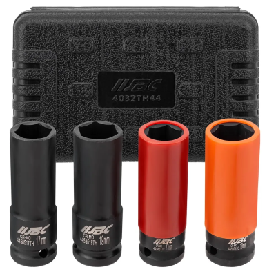 Набор тонкостенных ударных головок 17, 19 мм 1/2'' 6-гр 4 пр JBC JBC-4032TH44
