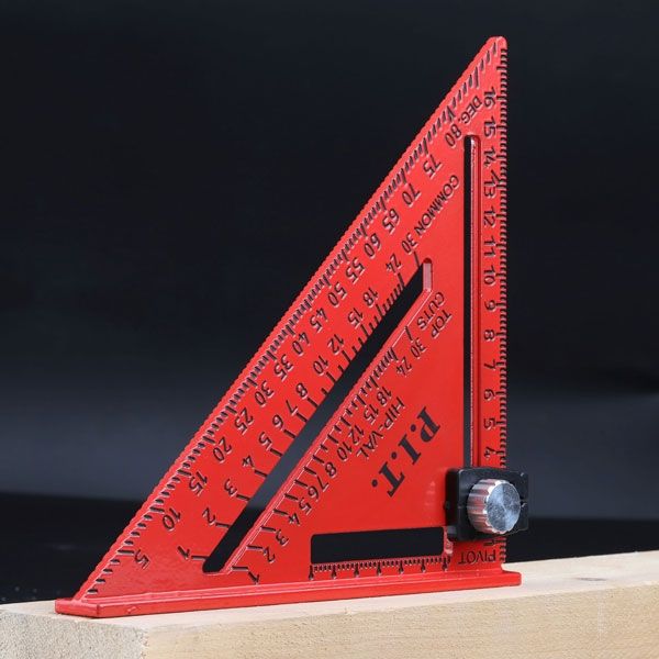 Угольник Свенсона метрический плотницкий с разметочным маркером DRUA HSQR04-0180C (180 мм) PIT HSQR04-0180C