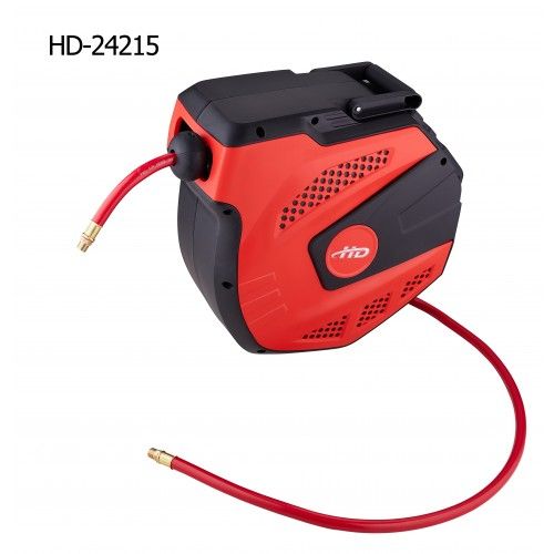 Шланг ПВХ пневматический 9.5 ммх15 м 2.0MPa с наружной резьбой 1/4" на автоматической катушке H-D HD-24215