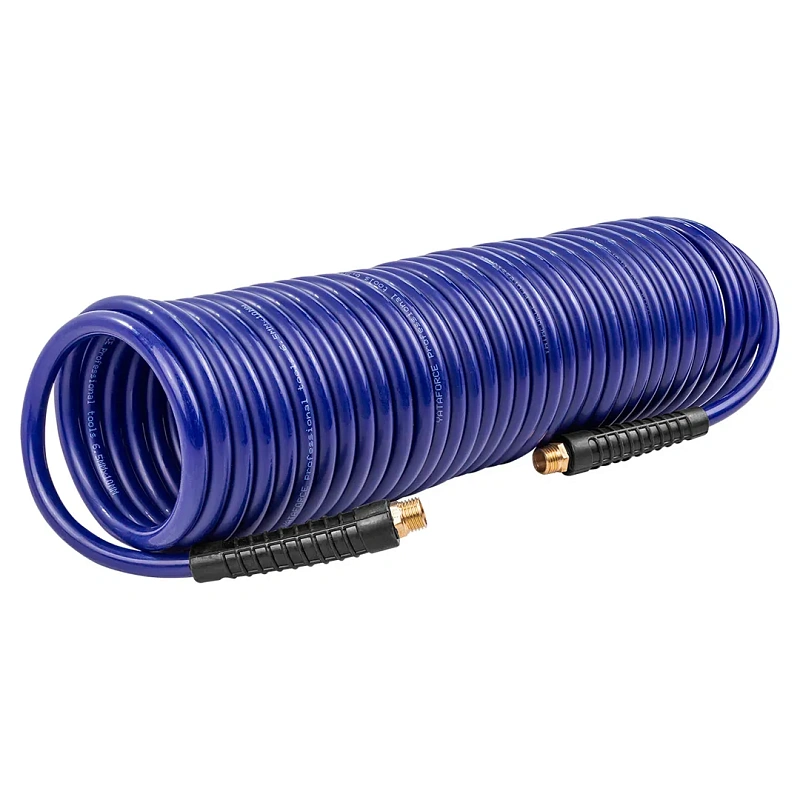 Шланг витой полиуретановый 6.5х10 мм, 10 м с резьбовыми наконечниками 1/4'' YATAFORCE YF-AHC-48B