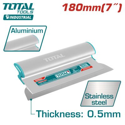 Шпатель-правило нерж. с алюм. ручкой 180 мм TOTAL THSCL00701