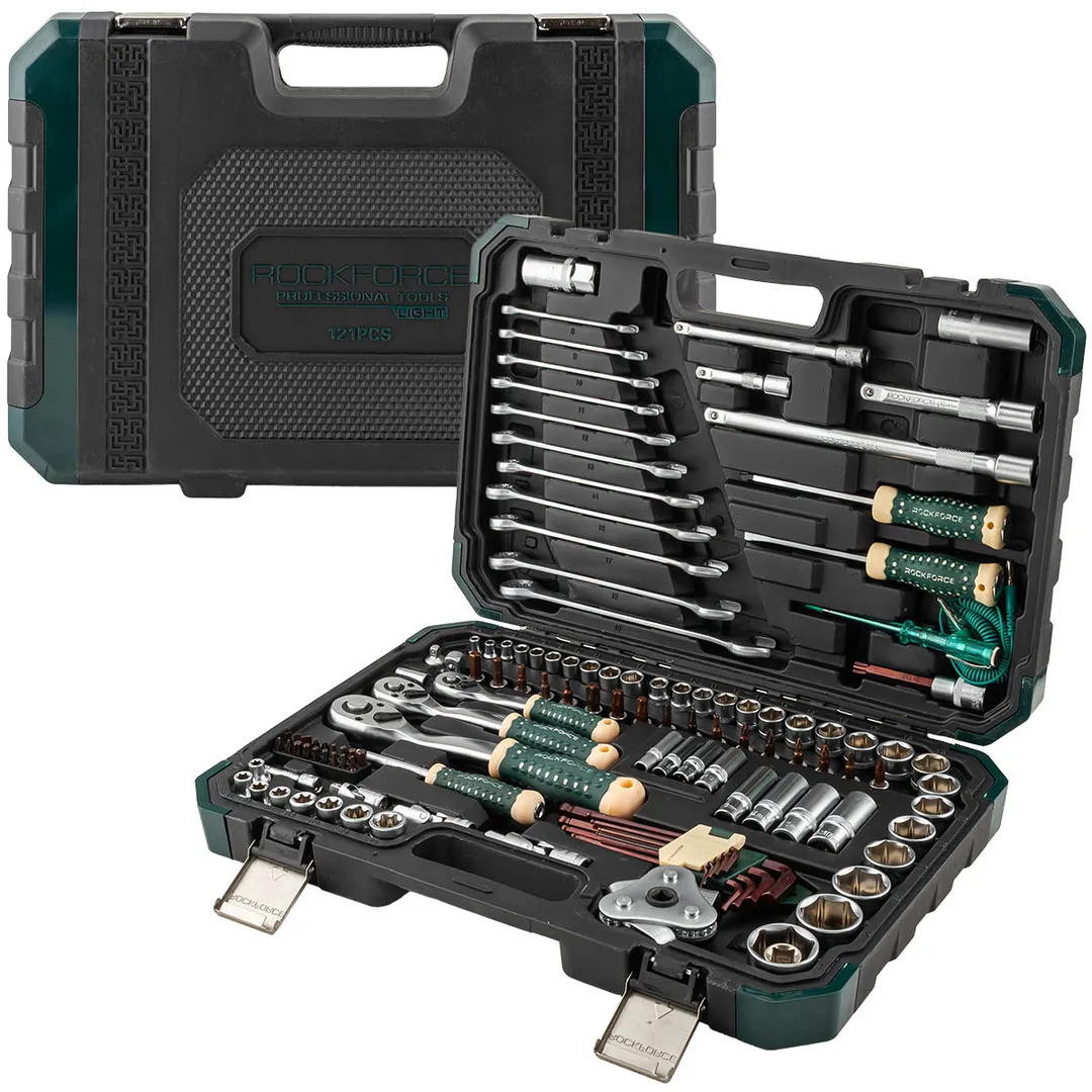 Набор инструментов 121 пр. 1/4''&1/2''&3/8'' 6-гр. RockForce RF LIGHT-41212-5