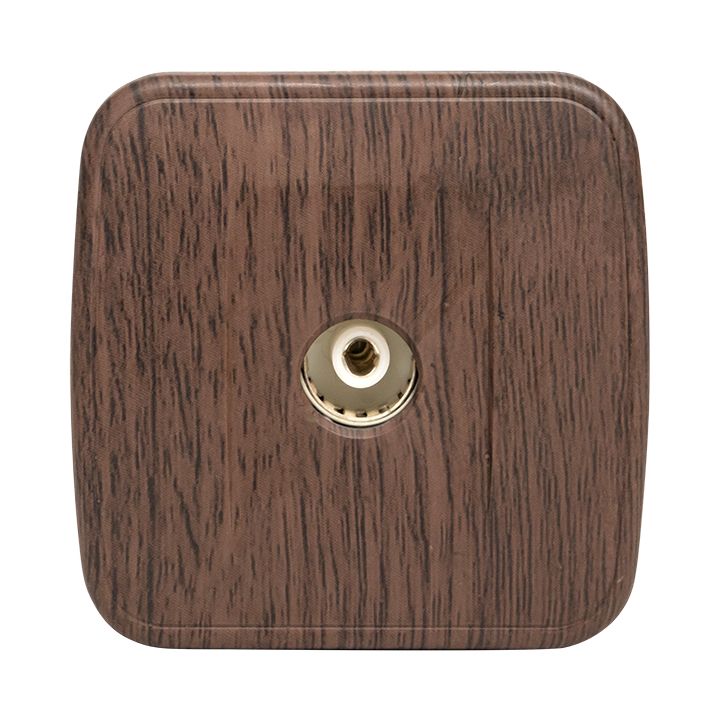 Розетка TV 1-местная ОП Минск 75Ом 5-862МГц тёмное дерево EKF EGA00-027-40