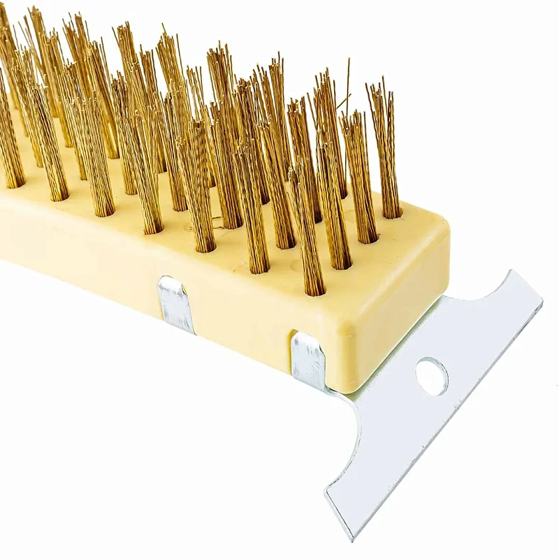 Щетка по металлу ручная с прорезиненной рукояткой RockForce RF-340123316