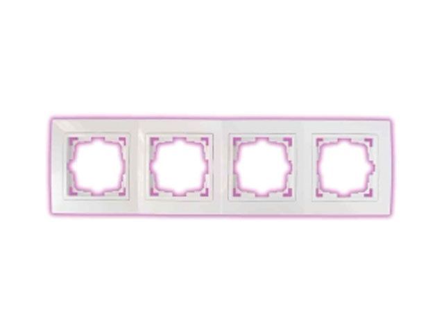 Рамка 4-местная белая, Уют, (с белой вставкой) Bylectrica ЮЛИГ.735212.282-40