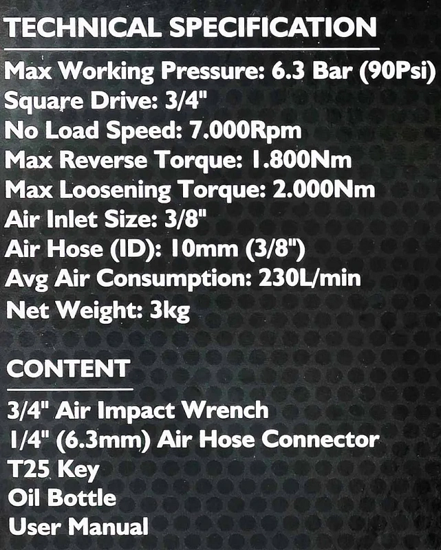 Пневмогайковер ударный ''Twin Hammer'' 1800 Нм, 3/4'' с реверсом и регулировкой усилия JCB JCB-RP7460