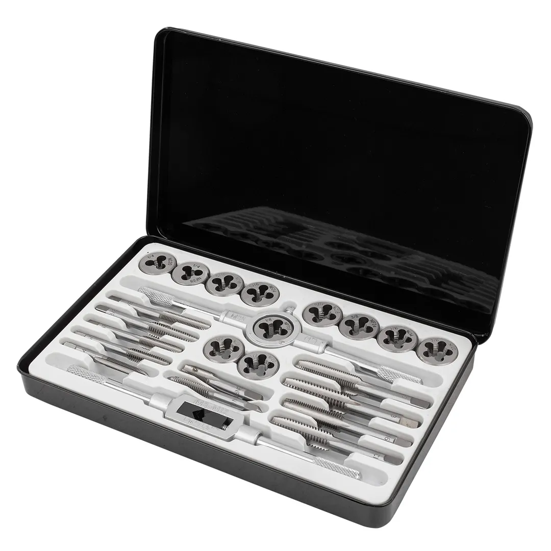 Набор метчиков и плашек дюймовый 24 пр 1/4, 5/16, 3/8, 7/16, 1/2 JBC JBC-M024-2