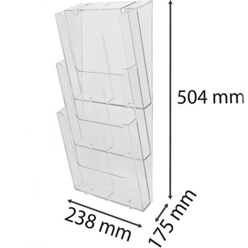 Модуль настенный "Exacompta", 3 отделения, вертикальный, прозрачный