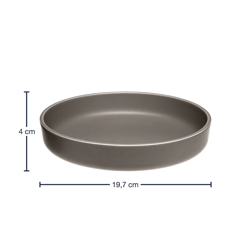 Тарелка керамическая "ROMA", 20 см, серо-коричневый