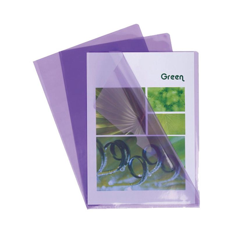 Папка-уголок "Exacompta", А4, 130 мк, ПВХ, прозрачный, фиолетовый