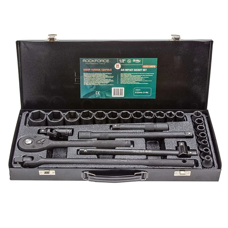 Набор ударных инструментов 26 пр 1/2'' 6-гр Cr-Mo RockForce RF-4263-5MPB