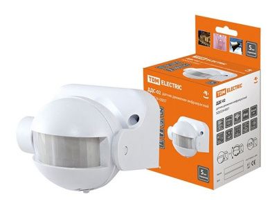 Датчик движения настенный ДДС-02 1100Вт, 5-480с, 12м, 5+Лк, 180гр, IP44, TDM SQ0324-0007