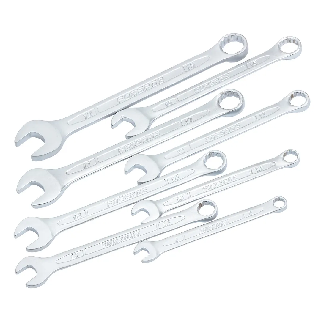 Набор ключей комбинированных 15°, 8 пр., 8, 10, 12-15, 17, 19 мм Forsage F-5086