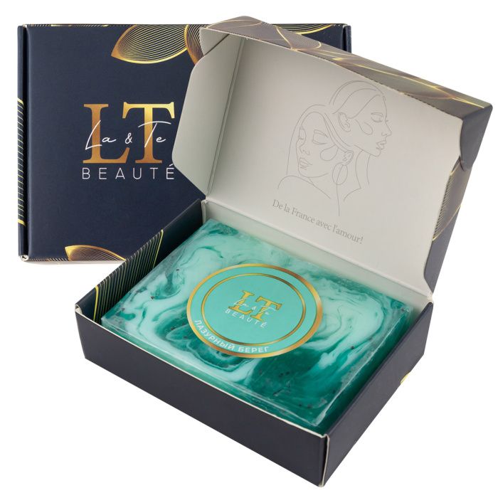 Мыло твердое ручной работы с добавлением эфирных масел ''Лазурный берег'' La and Te beaute LT-6204(+ уп)