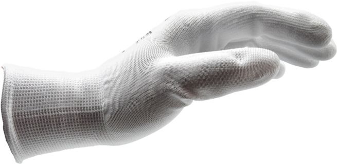 Перчатки защитные от минимальных рисков, покрыты полиуретаном, White PU, р. 9, WUMAX 1899401109