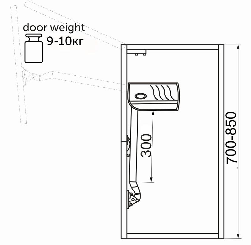 Подъемный механизм верхний E HERMES серый 9,1-10,0 кг AKS 115570