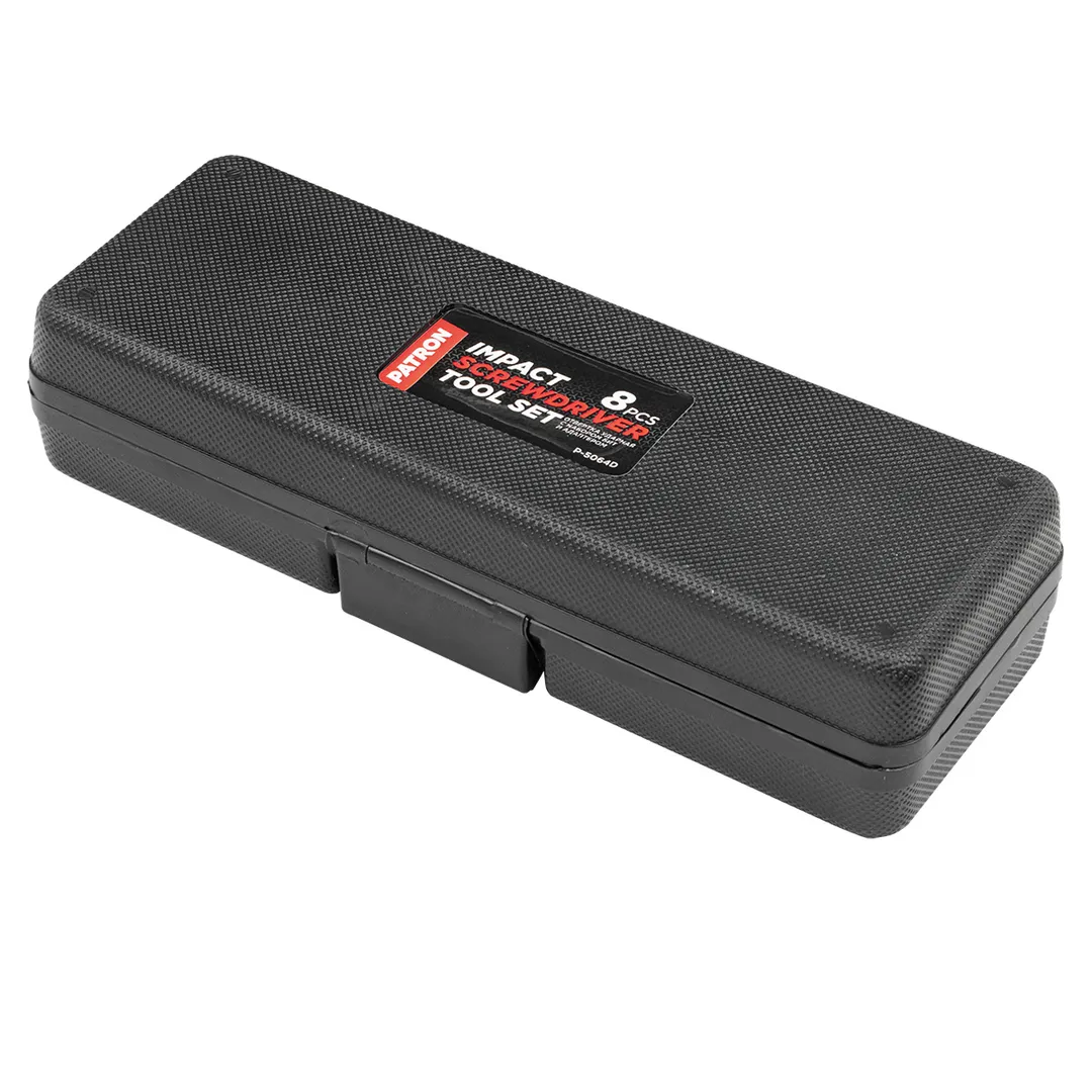 Отвертка ударная с набором бит PH, SL и адаптером 8 пр PATRON P-5064D