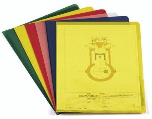 Папка-уголок "Durable", A4, 120 мк, пластик, синий