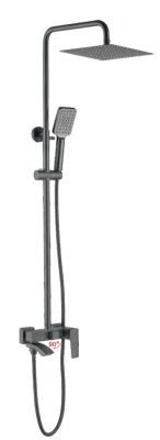 Душевая система встраиваемая со смесителем с изливом и тропическим душем, латунь, графит Ledeme L2478U
