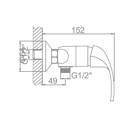 Смеситель для душа, латунь, хром Ledeme L2035