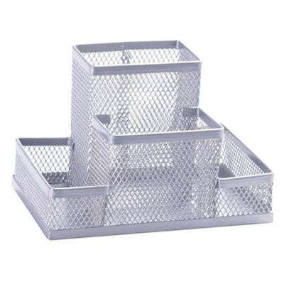 Подставка для канцелярских мелочей "KF15113 Прямоугольная"", 153x103x100 мм, серый