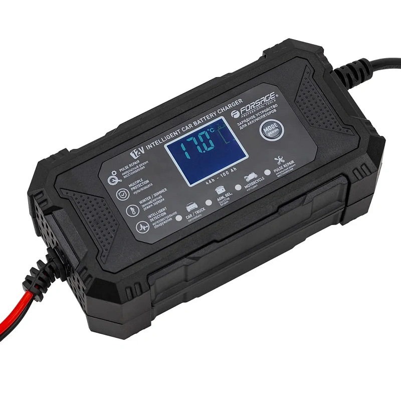 Устройство зарядное импульсное для АКБ с жидкокристаллическим дисплеем 12В Forsage F-1206
