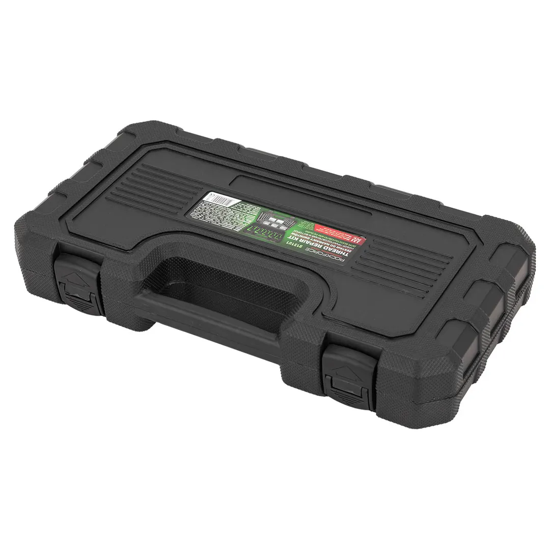 Набор приспособлений и футорок для восстановления резьбы М5х0,8 М6х1,0 М8х1,25 М10х1,5 М12х1,75 131 пр RockForce RF-9131U1