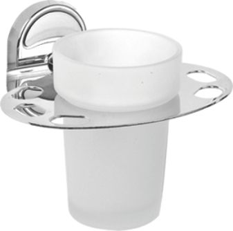 Стакан для зубной щетки, сталь + стекло, хром Ledeme L1906-1