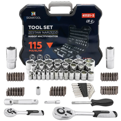 Набор инструментов 115 пр 1/4''&1/2'' 6-гр SIGMATOOL Sigmatool-41151-5