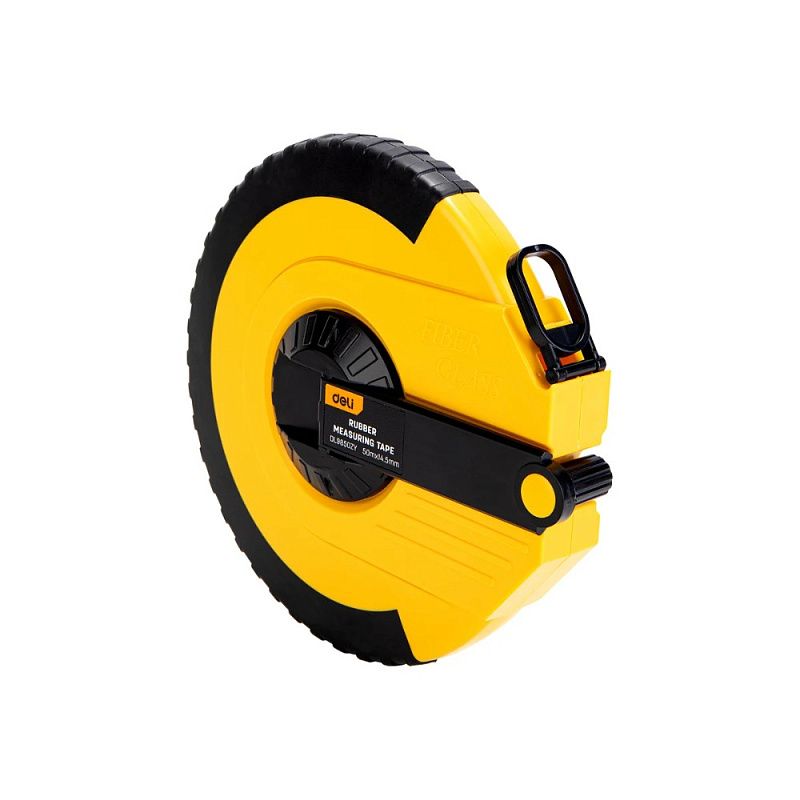 Мерная лента Deli YS EDL9850ZY, 50 м х 14,5 мм, лента фиберглас, пластиковый корпус, желтый, черный