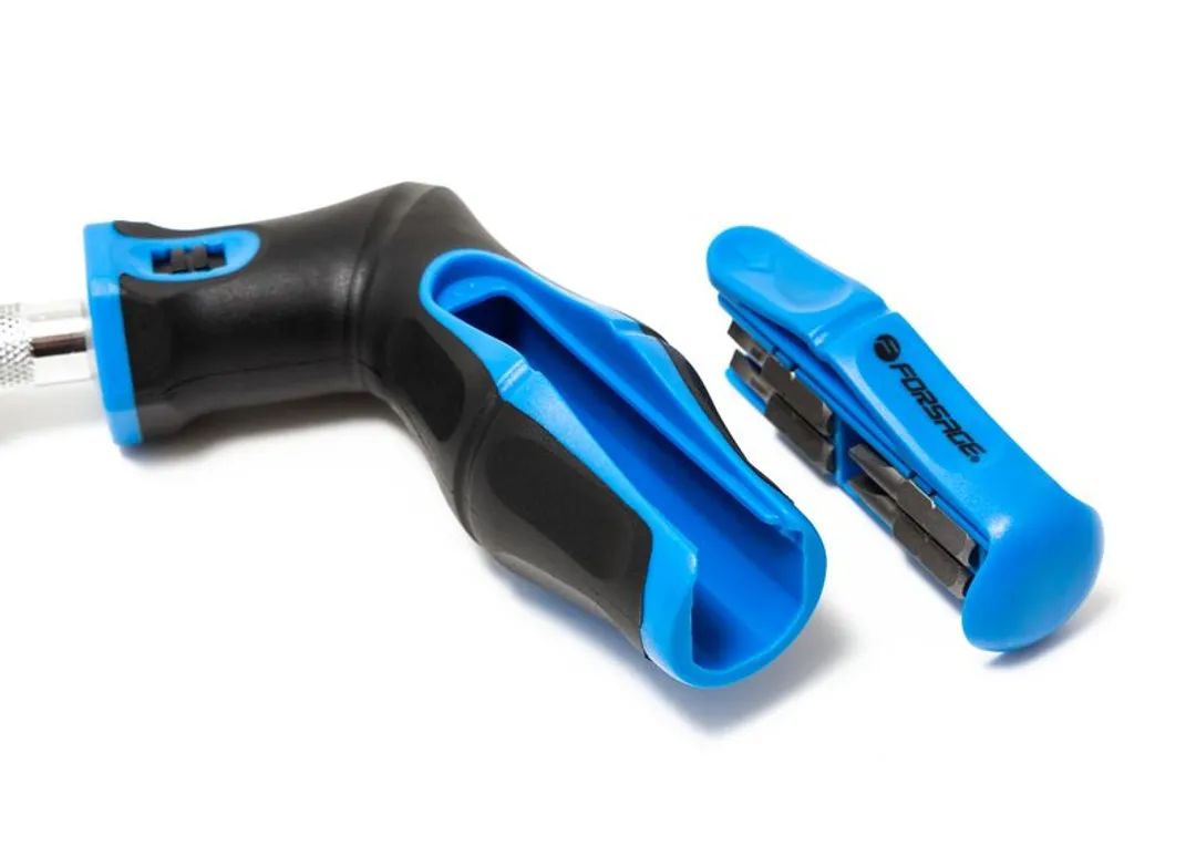 Отвертка угловая реверсивная с набором бит и головок 24 пр. Forsage F-8148R24